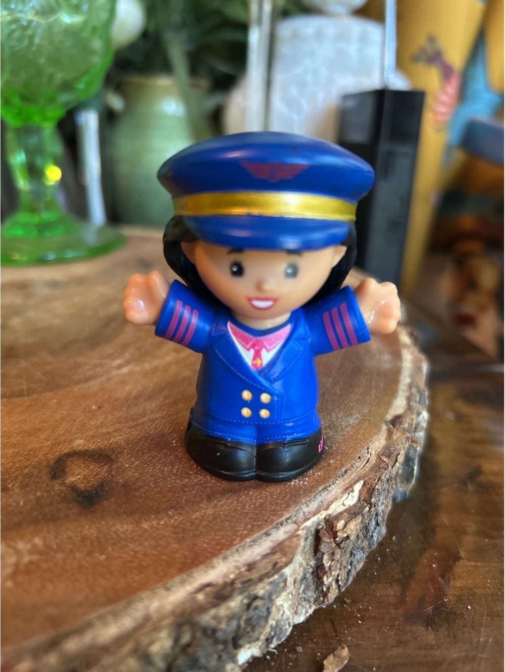 Fisher Price Little People GIRL BARBIE Airplane Pilot Flight Attendant